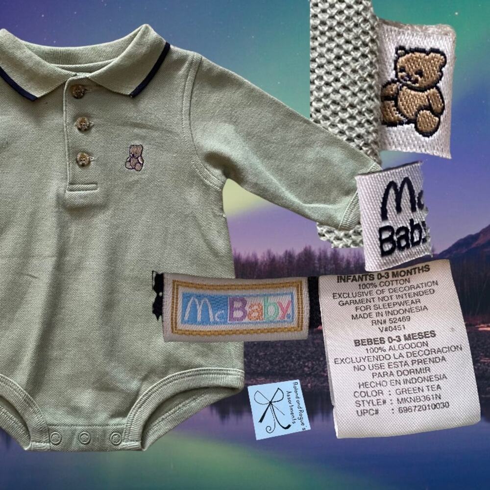 McBaby McDonald's Polo Bodysuit Baby Sz 0-3 months